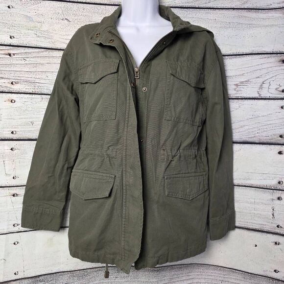 Universal Thread Olive Utility Hooded Jacket S - Picture 2 of 10